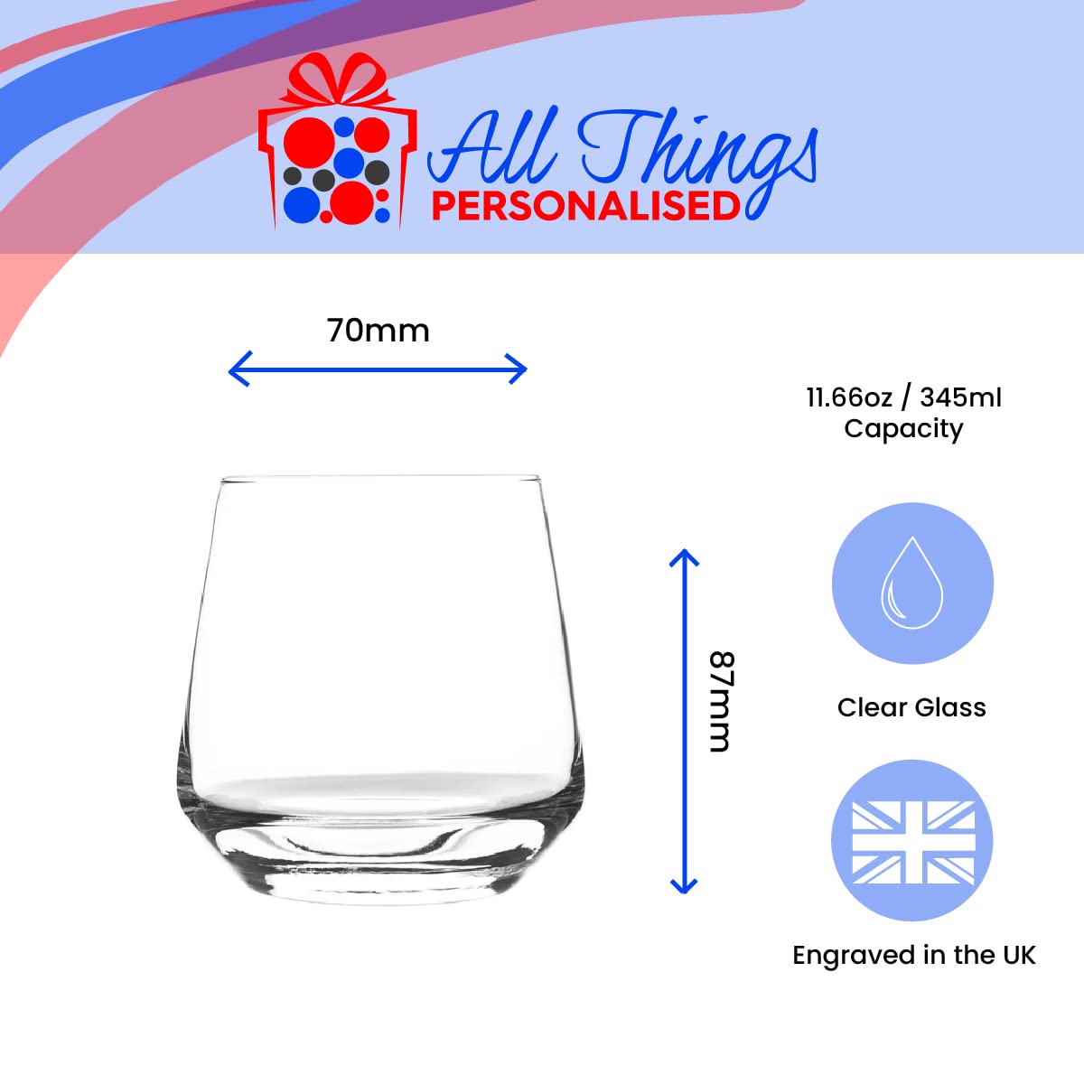 - Personalised Engraved 345ml Tallo Whiskey Glass -