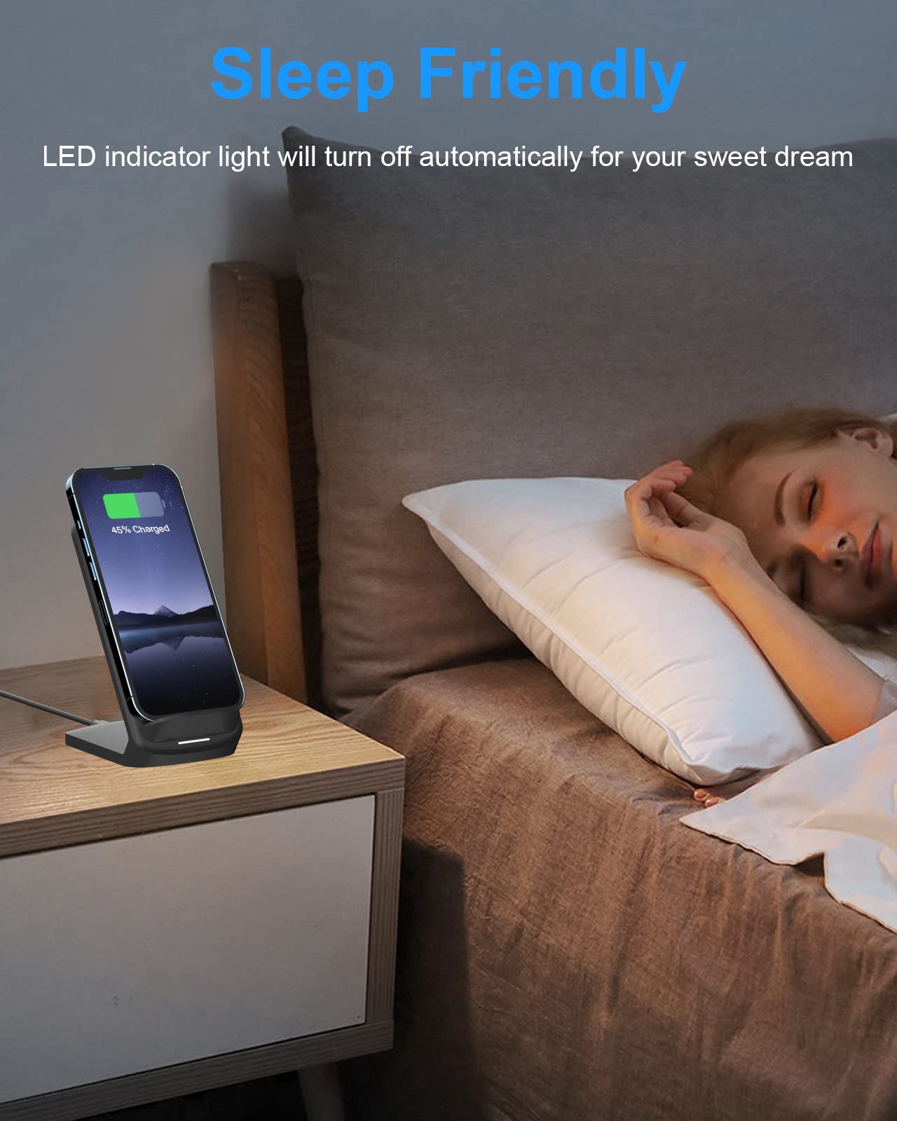 - NANAMI Wireless Charger for Samsung and iPhone | 10W Fast Wireless Charging Stand -