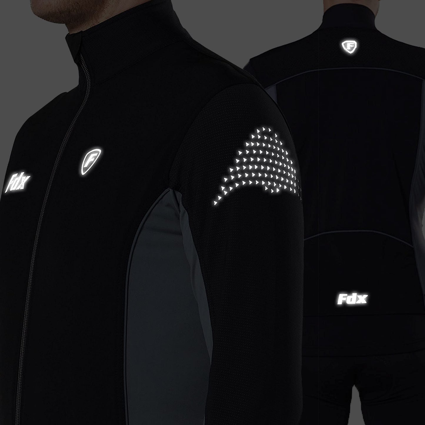 - FDX Men’s Thermodream Winter Cycling Jersey Long Sleeve | Water Resistant | Windproof -