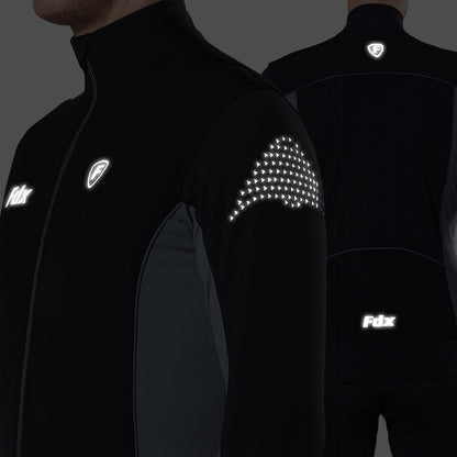 - FDX Men’s Thermodream Winter Cycling Jersey Long Sleeve | Water Resistant | Windproof -