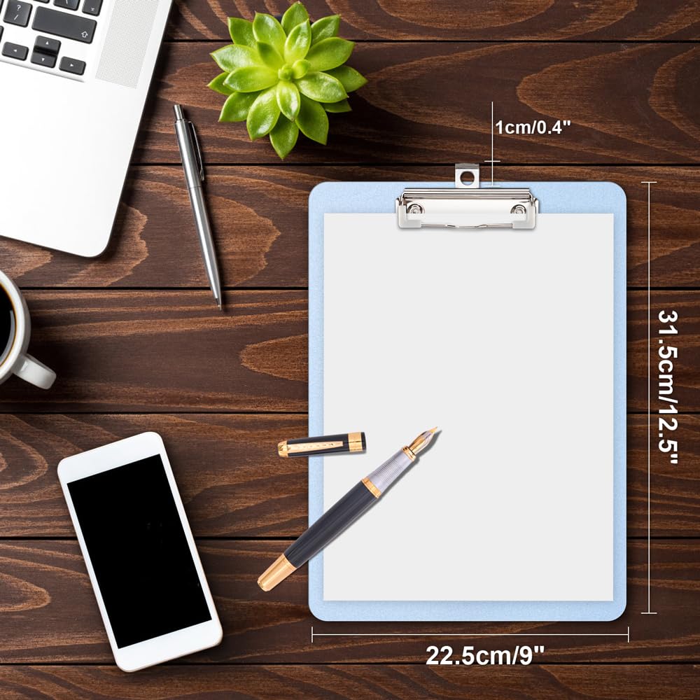 4-PCS-Clipboard-A4-Plastic-Writing-Pad, Hasgard Upgraded Colourful Clip Board, Round Edge and Firm Clipboards, Easy to Storage, Enhanced Writing Experience