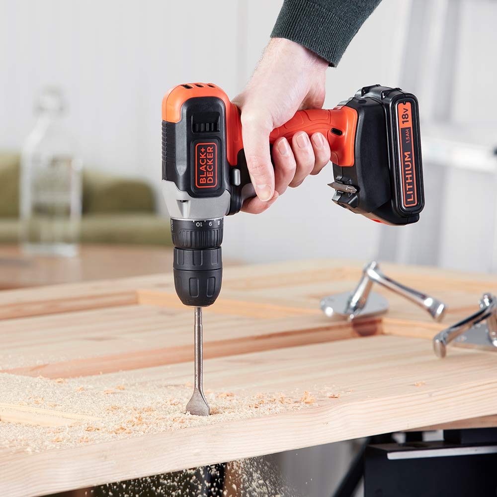 Black+Decker 18V Lithium-Ion Drill Driver with A 1.5Ah Battery