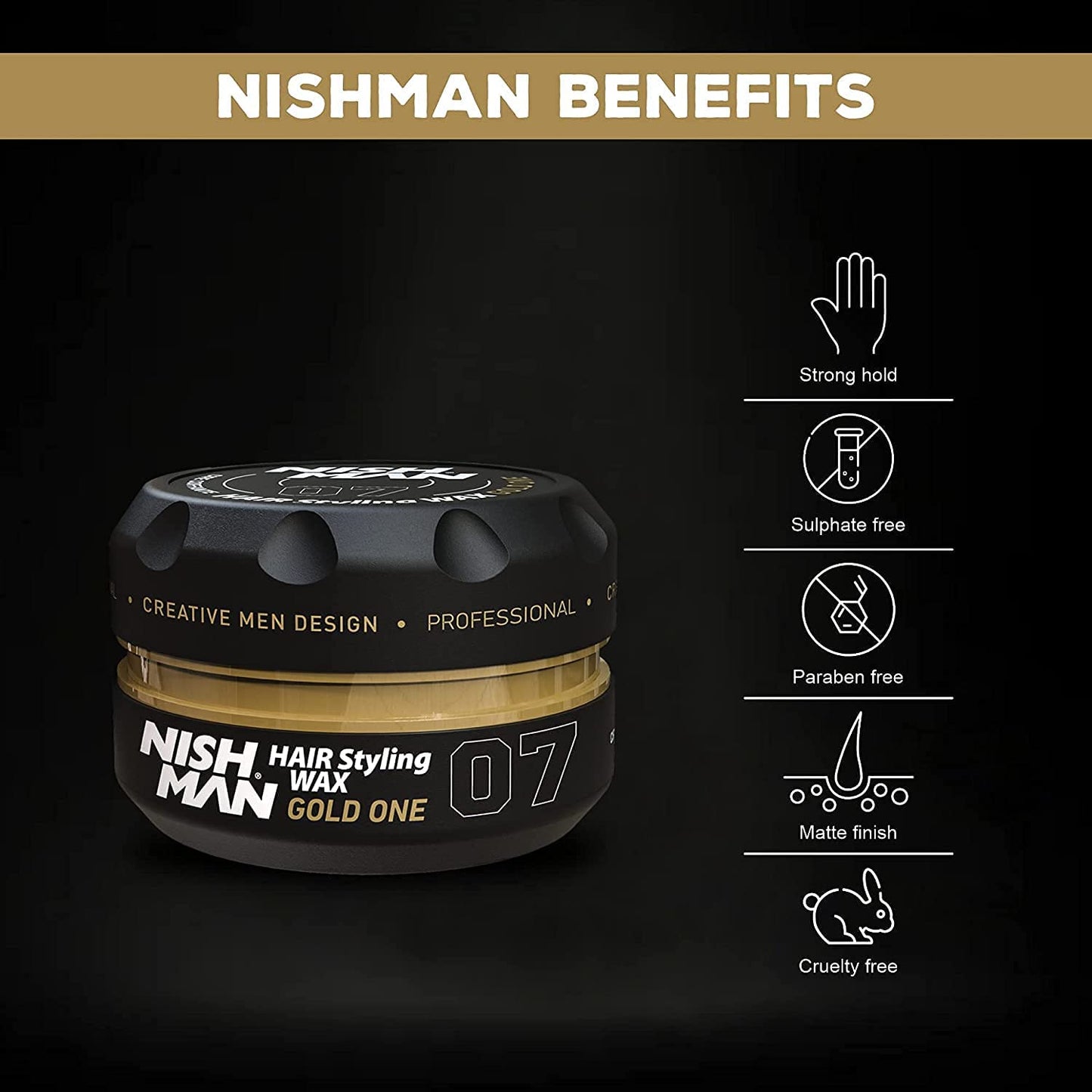 - Nish Man Hair Styling Gel | Hair Wax for Men | 07 Gold One | 150 ml -