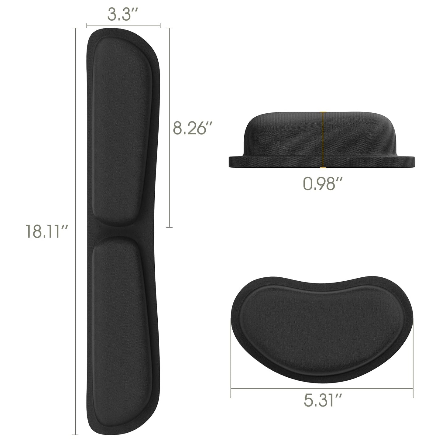 0 GIM Keyboard Wrist Rest Mouse Pad | Mouse Mat Keyboard Wrist Support Pad Set -