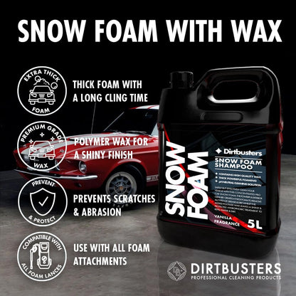 - Dirtbusters Snow Foam Car Shampoo And Wax | Powerful Thick Foam Pre Wash Car Cleaner -