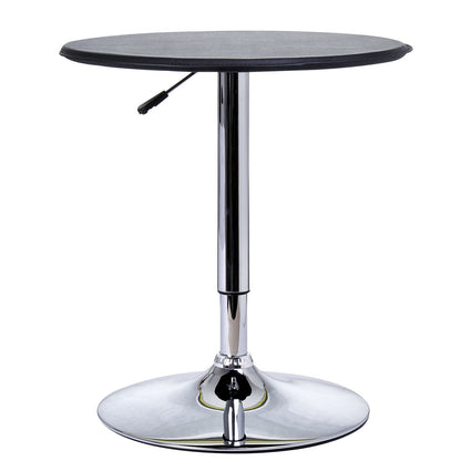 - HOMCOM Adjustable Round Bistro Bar Table | PVC Leather Top | Steel Base -