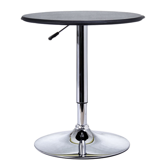 - HOMCOM Adjustable Round Bistro Bar Table | PVC Leather Top | Steel Base -
