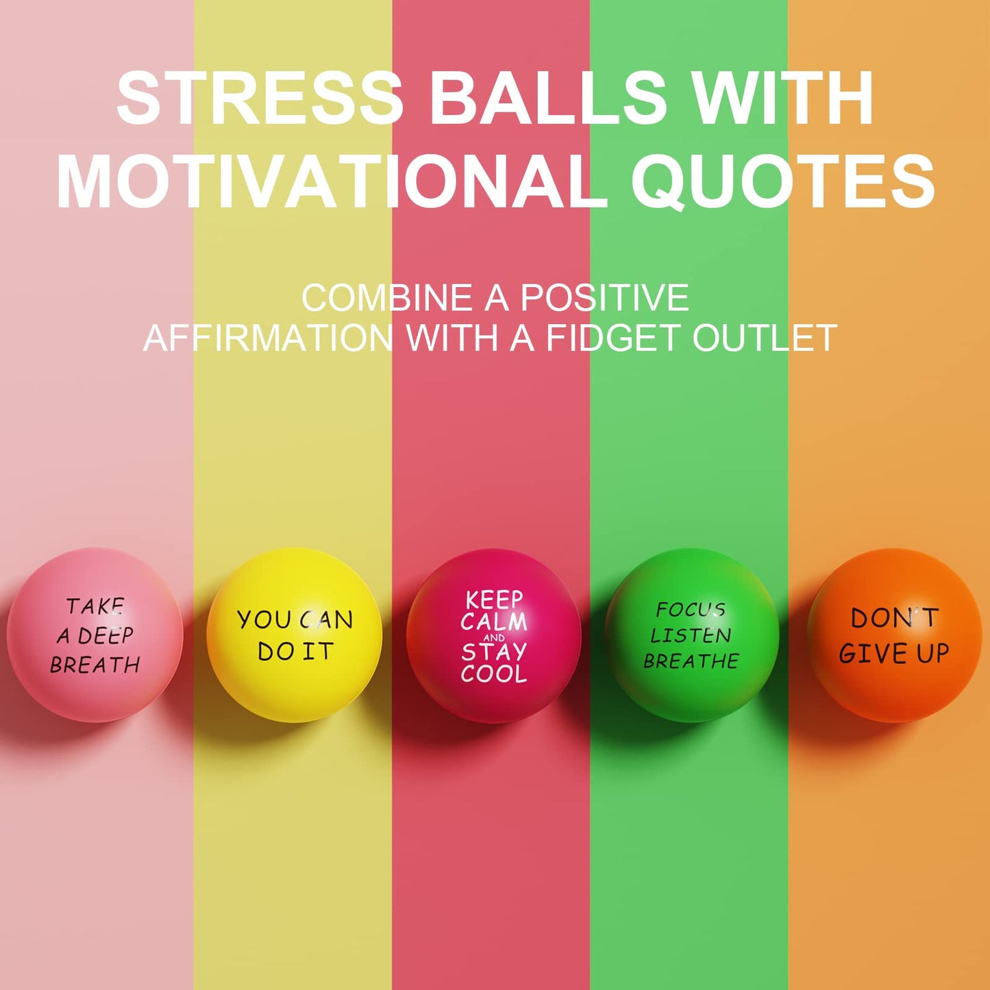 - Lumarice Stress Balls For Kids and Adults - Stress Relief Balls with Motivational Quotes -