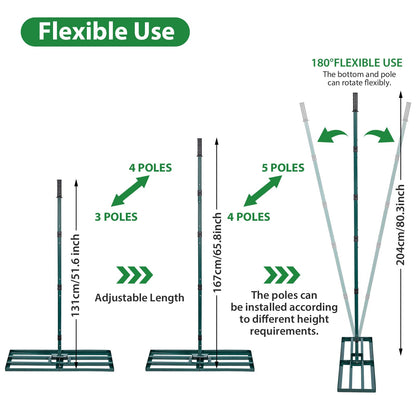 - Signstek Lawn Leveling Rake | Stainless Steel Lawn Leveler | 30” x 10” Ground Plate -