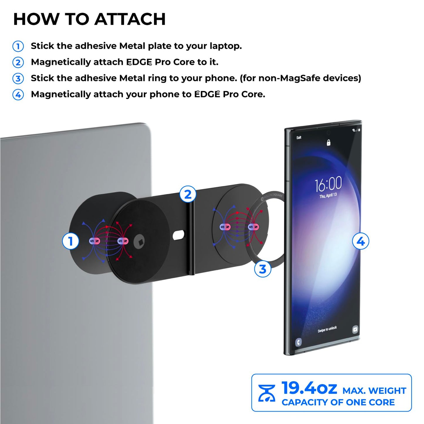 - Rolling Square Edge Pro Core | Mobile Phone Magnetic Holder | Smartworking and Productivity Accessory -