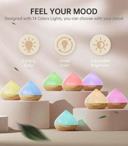 - Essential Oil Diffuser | 500ml Aromatherapy Diffuser | 8x10ml Essential Oils Set -