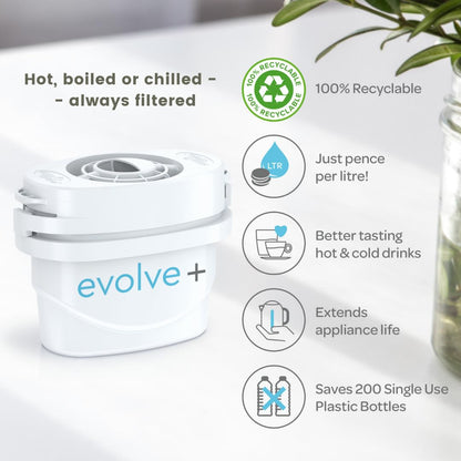 Aqua Optima Lumi Chilled Filtered Water Dispenser – 8.2L Total Capacity & 1 x 30 Day Evolve+ Water Filter Catridge for Reduction Of Microplastics, Chlorine, Limescale & Other Impurities