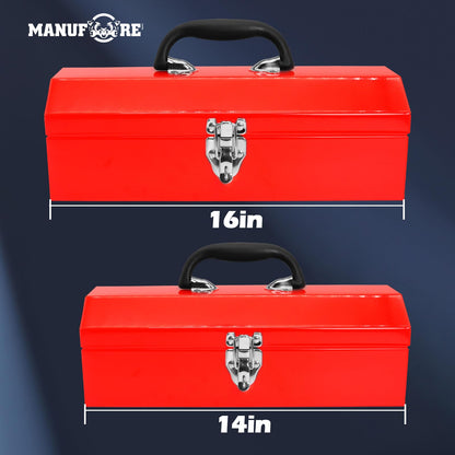 - MANUFORE 16" Metal Tool Box | Lightweight and Sturdy Storage Box -
