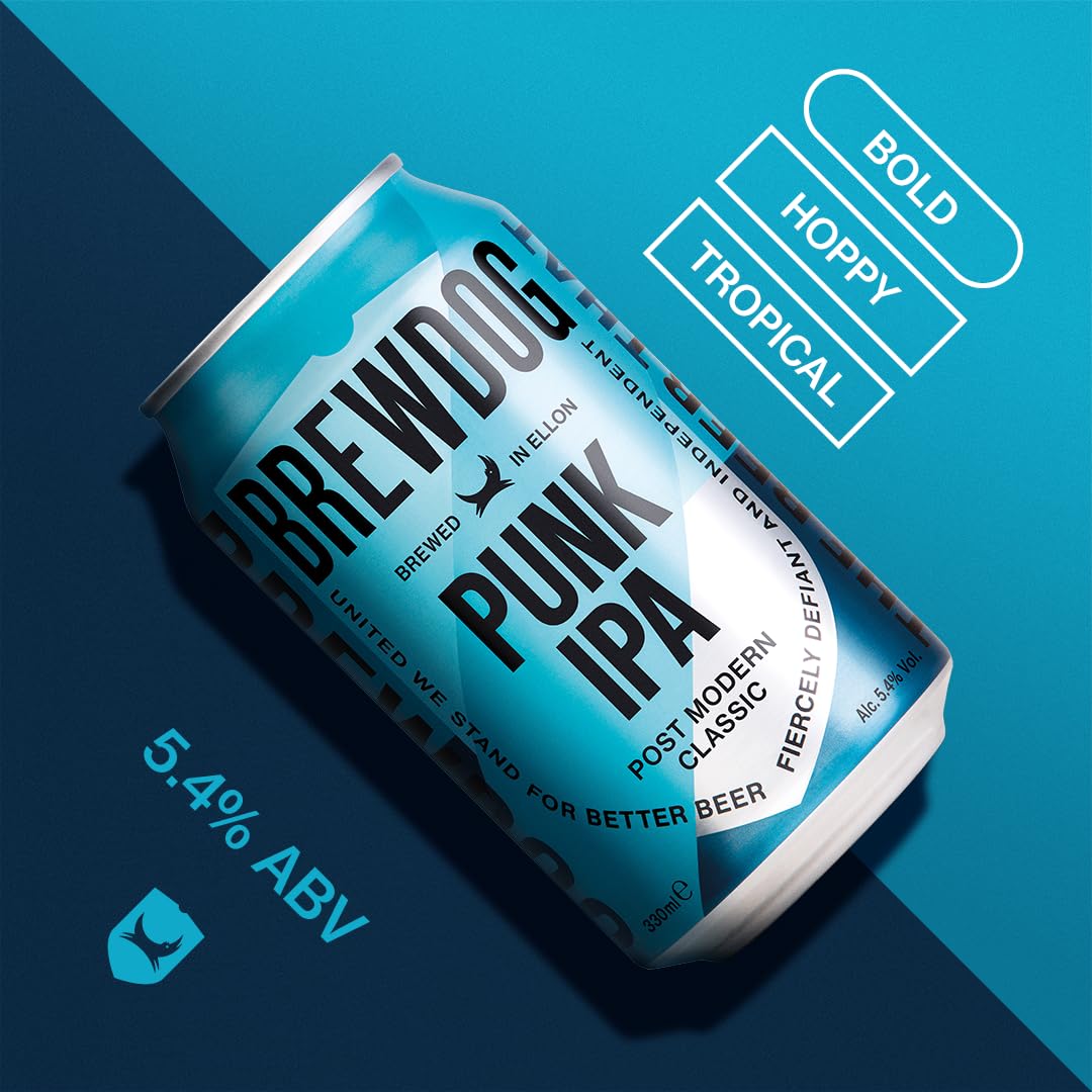 BrewDog Punk IPA Gift Pack Beers - Craft beer gift set - 6 x 330ml Cans and Glass