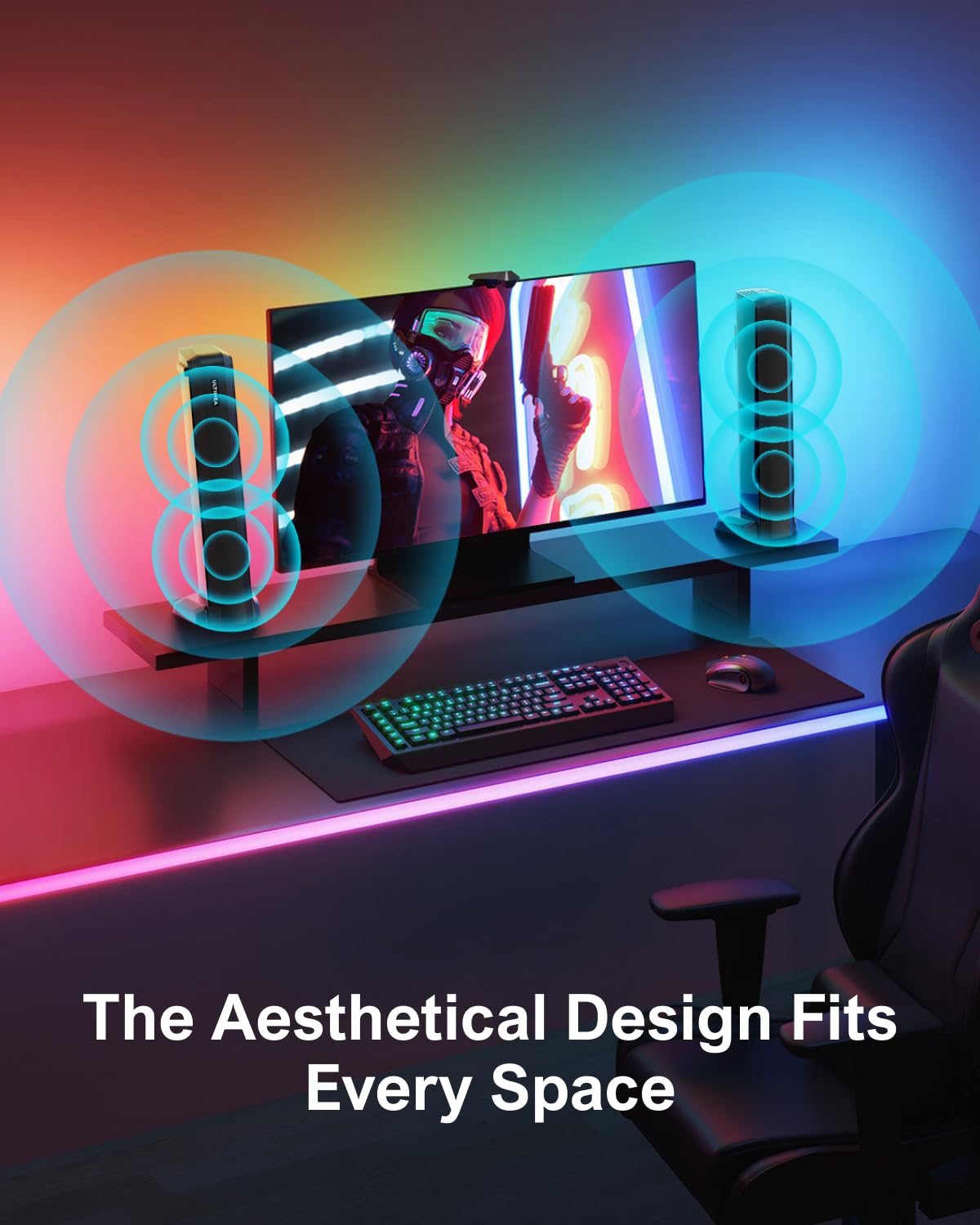 - ULTIMEA 4.1ch Sound Bar for Smart TV with Subwoofer -