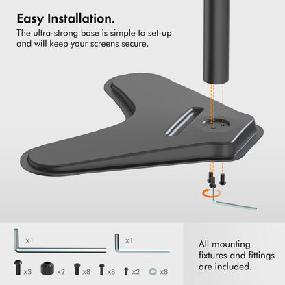 - VonHaus Dual Stand for Screens, Monitor Desk Mount, Height Adjustable