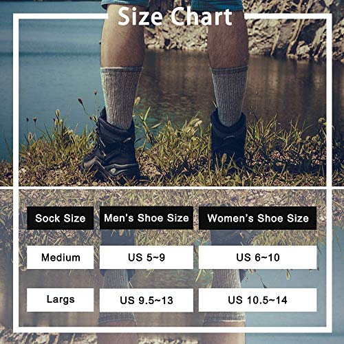 - Time May Tell Mens Merino Wool Hiking Cushion Socks | Thermal Warm Crew Winter Boot Socks Pack -
