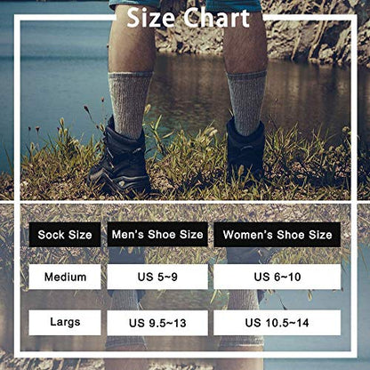 - Time May Tell Mens Merino Wool Hiking Cushion Socks | Thermal Warm Crew Winter Boot Socks Pack -