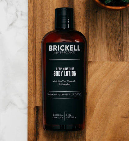 Brickell Men's Deep Moisture Body Lotion for Men, Natural and Organic Protects and Hydrates Dry Skin, 237 ml, Unscented…
