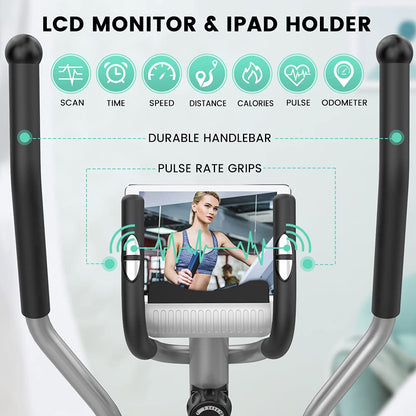 - Dripex Cross Trainers Magnetic Elliptical Machine | 8 Level Adjustable Resistance 6KG Flywheel | Pulse Sensor | LCD Monitor -