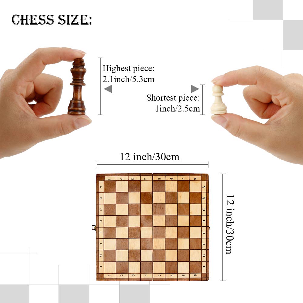 - Syrace Folding Hand Crafted Wooden Chess Set | Unique Chess Board | Travel Chess Sets -