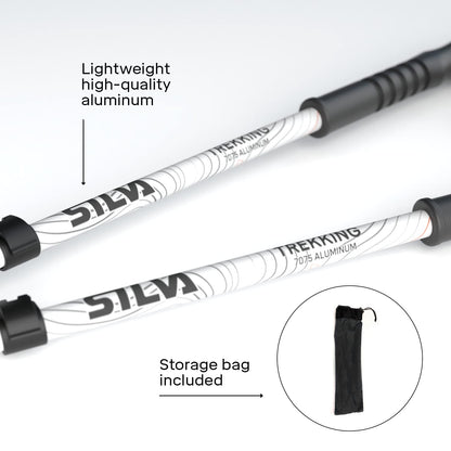 - Silva Trekking Poles Aluminum | Adjustable Length up to 140 cm | Telescopic Walking Poles -