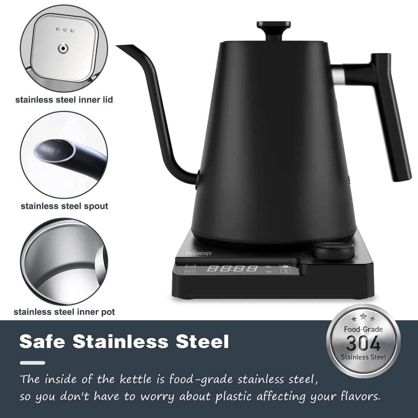 - Electric Gooseneck Kettle Pour Over Kettle For Coffee and Tea -