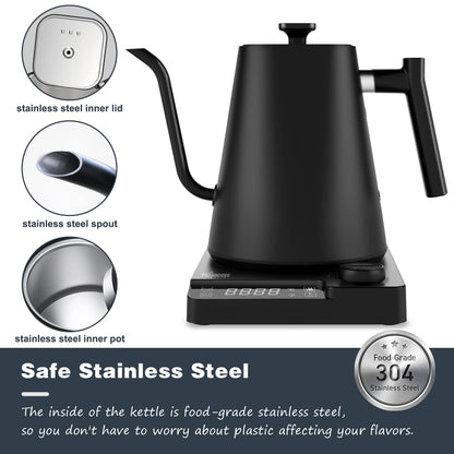 - Electric Gooseneck Kettle Pour Over Kettle For Coffee and Tea -
