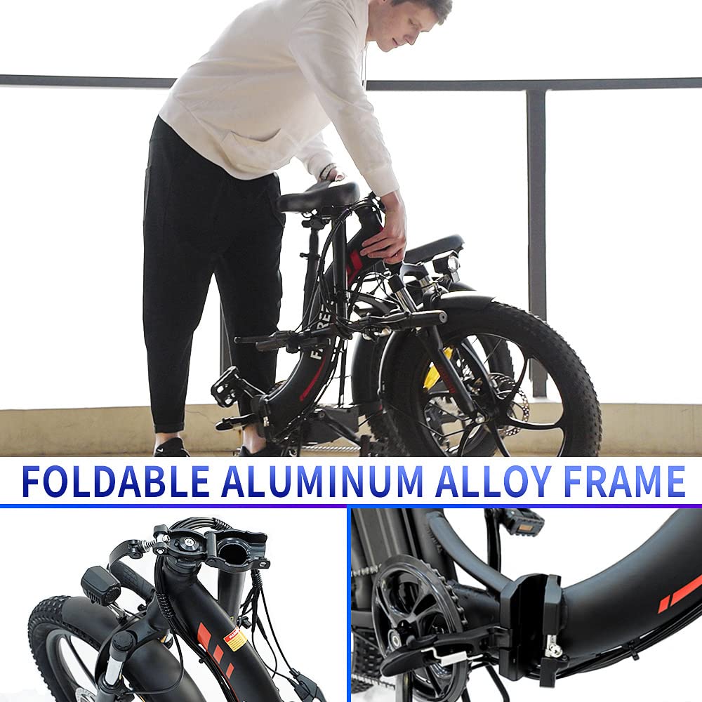 - Fafrees Electric Bike, 20" Folding Electric Bikes for Adults | 36V 16Ah/576Wh Removable Battery Ebike 90KM Mileage Pedal Assist | 3.0" Fat Tire Electric Bike -