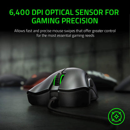 - Razer DeathAdder Essential Gaming Mouse | 6400 DPI Optical Sensor | 5 Programmable Buttons | Classic Black -