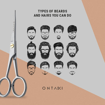 - ONTAKI Professional German Beard & Mustache Scissors -