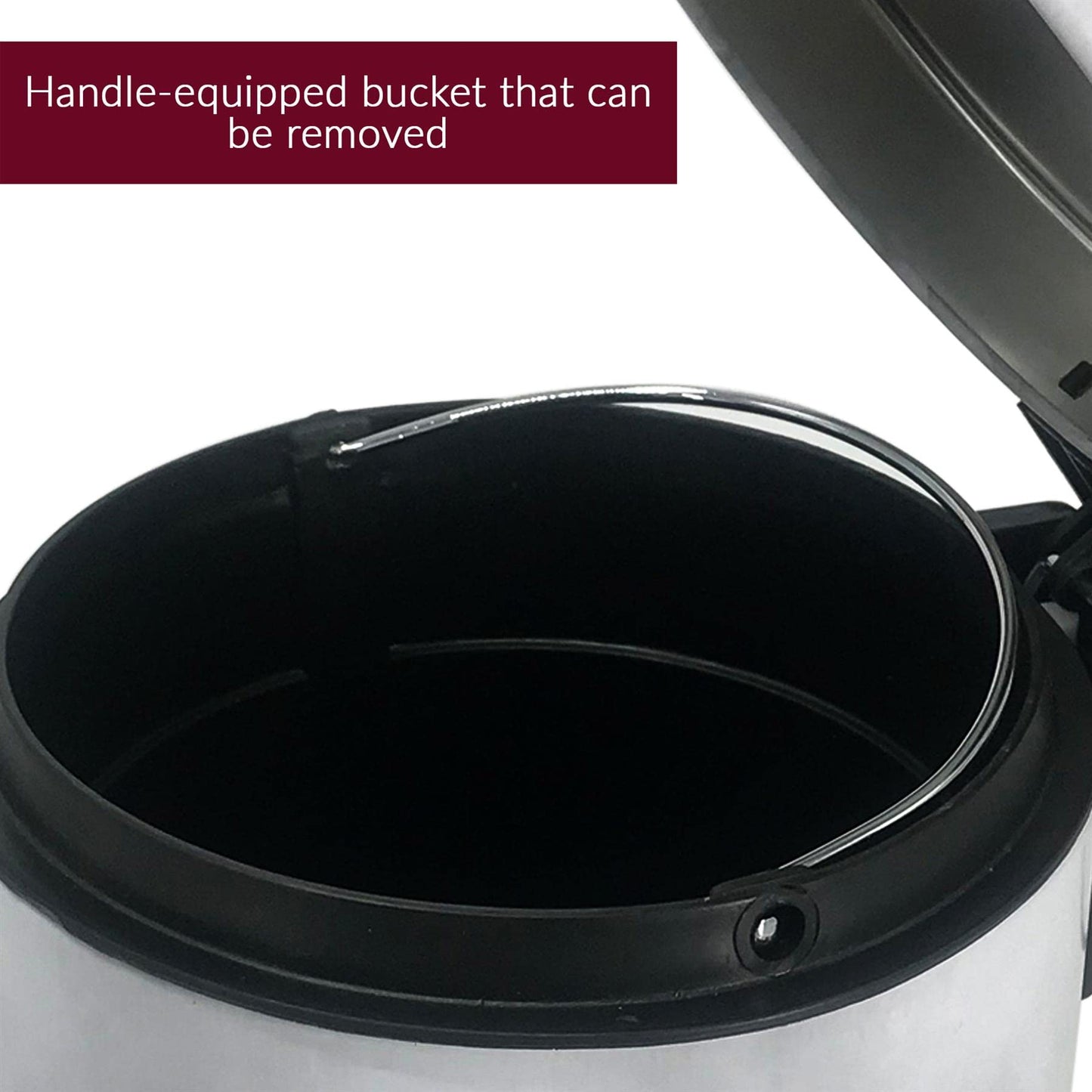 - iTrend Pedal Bin | Matt Black | Stainless Steel Pedal Bin with Lid -