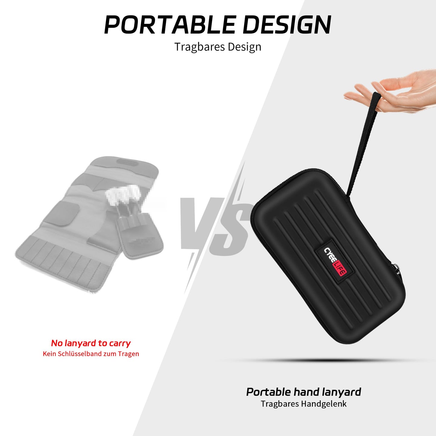 CyeeLife Dart Case,Darts Carrying Case for Steel Tip or Soft Tip Darts, Holds 3 Darts and Extra Accessories,Built-in Storage Tubes and Pockets for Flights, Tips, Shafts ect.