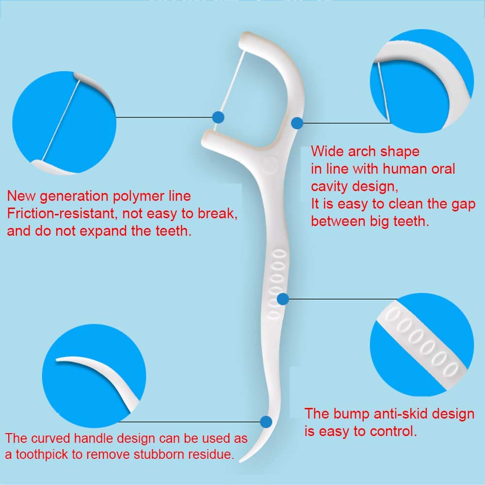 - HouChanges Floss Sticks Dental Floss Picks Complete Clean -