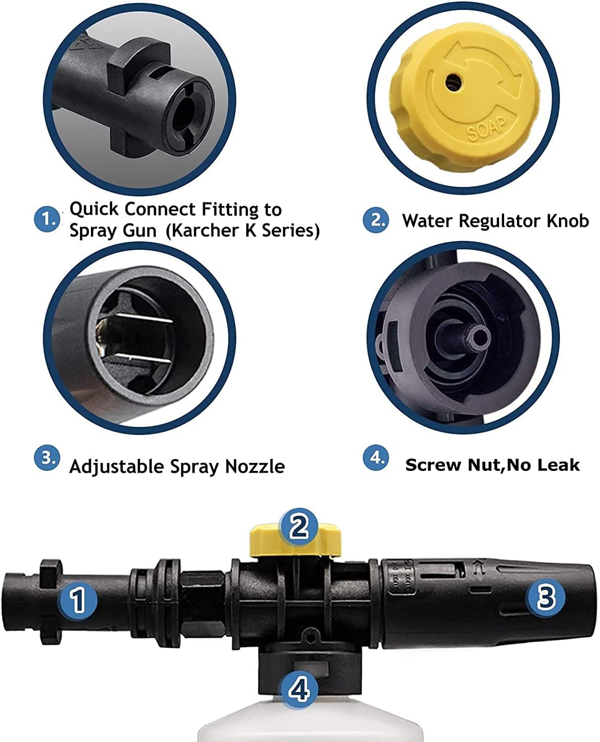 - High Pressure Jet Bottle Snow Foam Lance Cannon Washer for Karcher -