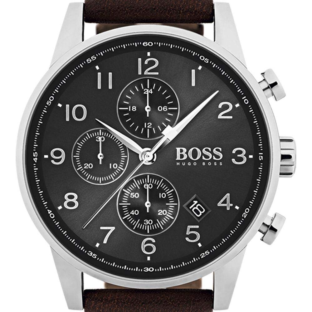 BOSS Chronograph Quartz Watch for Men with Brown Leather Strap - 1513494