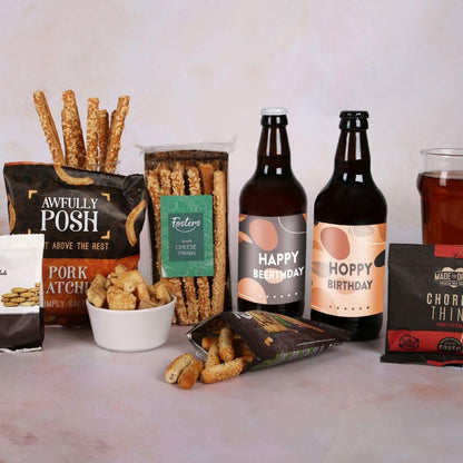 - Hay Hampers Birthday Beer Gift & Pub Snacks Hamper -