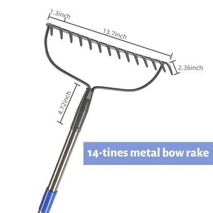 - MIYA Garden Rakes | Long 152CM Handle | Heavy Duty 14 Tines Rake -