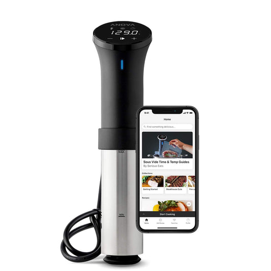 Anova Precision Cooker 2.0 [AN500-UK00], Sous Vide, WiFi, 100 Watts, Type G Plug included for UK use, Bluetooth, Anova App Included - Black and Silver