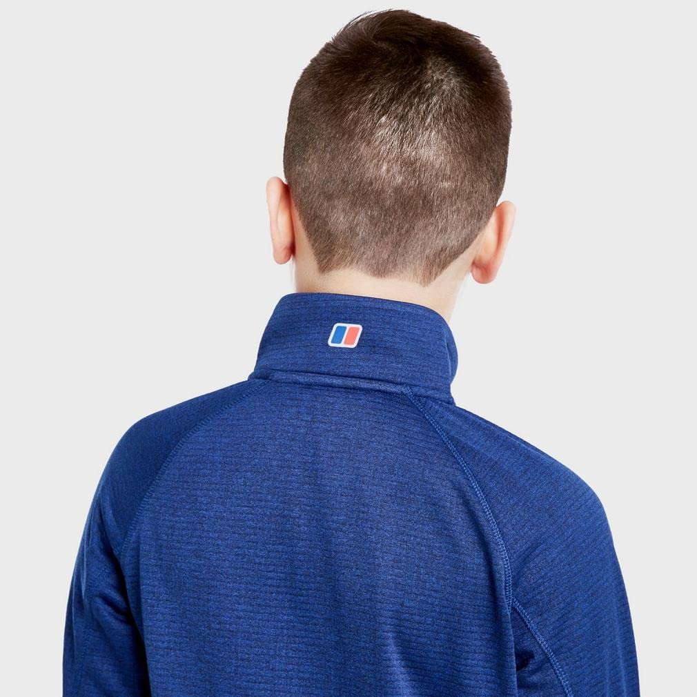 Berghaus Grid Kids' Fleece Top with Half-zip Fastening, Kids' Midlayer Fleece, Kids' Hiking & Outdoor Recreation (13 Years, Blue)