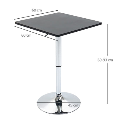 - HOMCOM Modern Height Adjustable Counter Bar Table | 360° Swivel Tabletop | Electroplating Metal Base -
