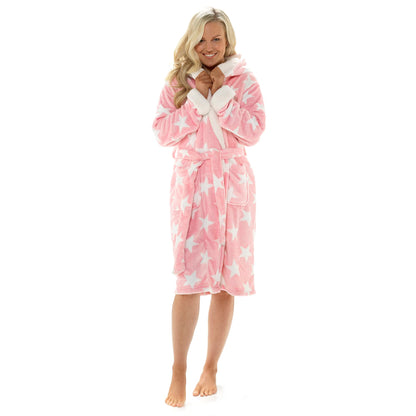 - Habigail Ladies Luxury Hooded Dressing Gown | Super Soft Robe -