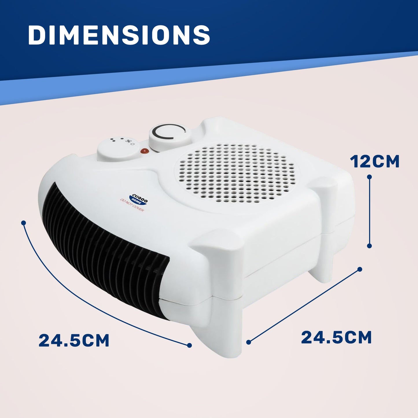 CUQOO Powerful 2KW Fan Heater with 2 Heat settings & Cool Function – Upright Electric Quiet Space Heater for Home with Variable Thermostat | Low Energy Usage |Perfect Electric Room Heater