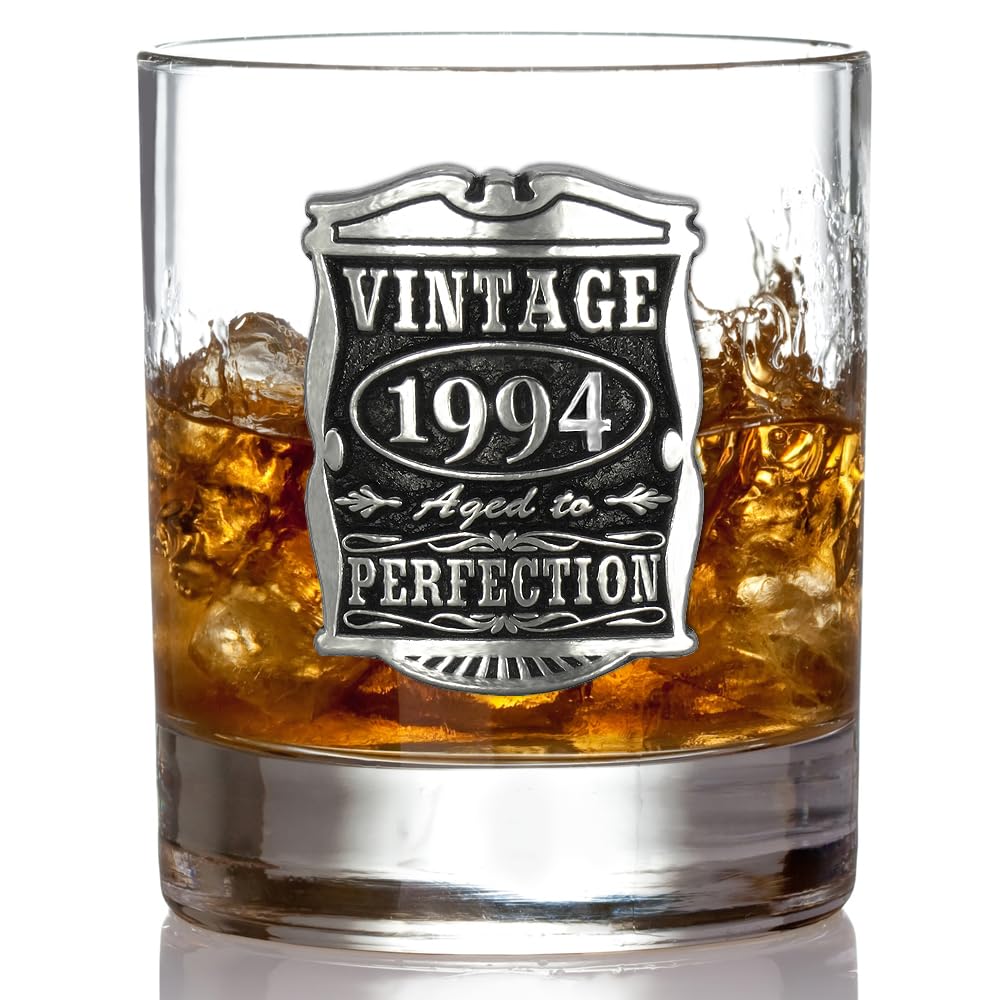 - English Pewter Company Vintage | Birthday or Anniversary Whisky Glass Tumbler | Unique Personalised Whiskey Gift For Men -