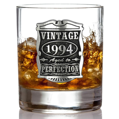 - English Pewter Company Vintage | Birthday or Anniversary Whisky Glass Tumbler | Unique Personalised Whiskey Gift For Men -