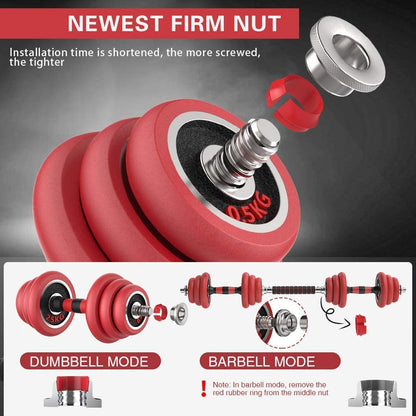 - HAKENO Adjustable Weights | Dumbbell Barbell Set | Anti-Slip Metal Handle | 3-in-1 Cast Iron Dumbbells Set -