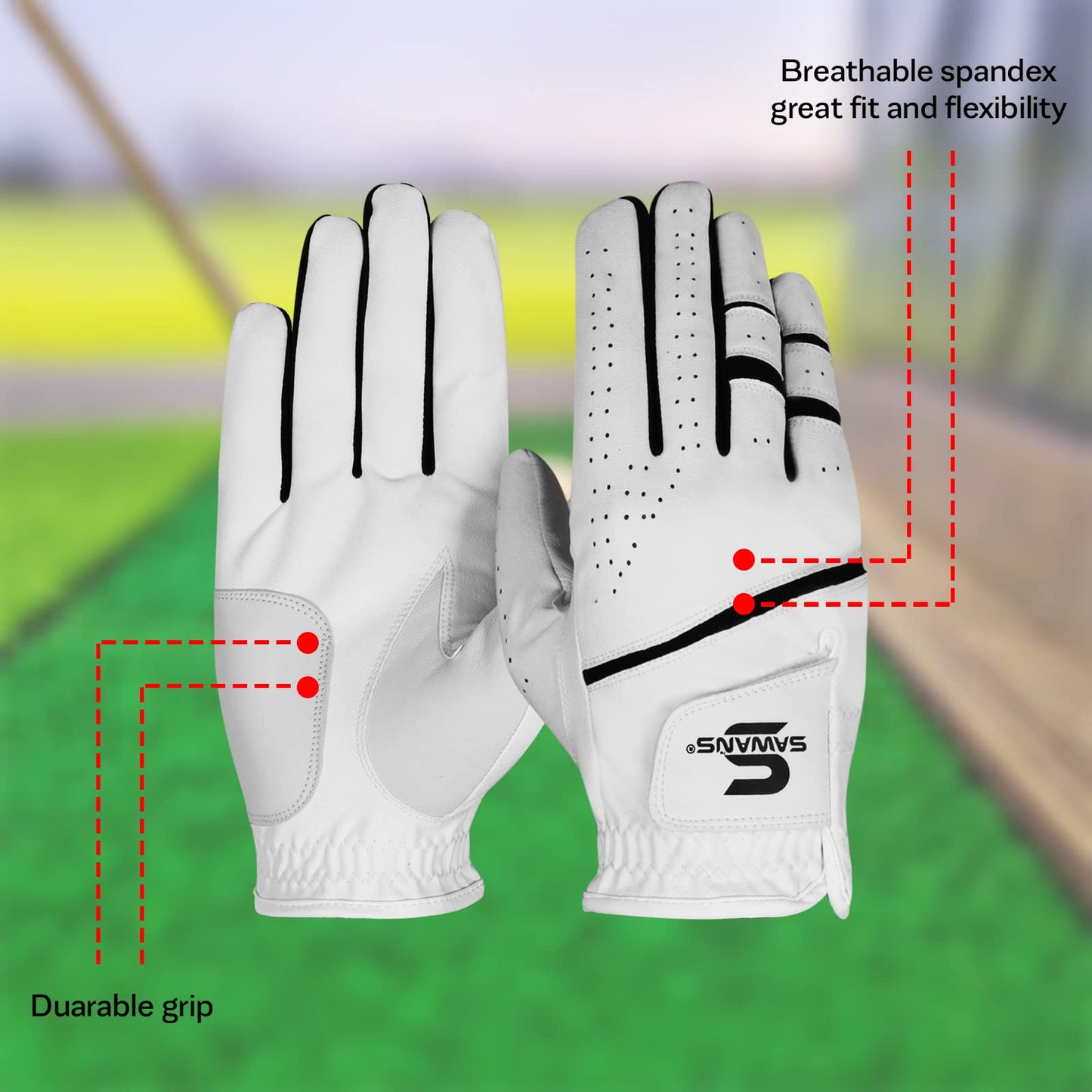 - SAWANS Golf Glove | Men's Durable Premium Leather Left Hand Right -