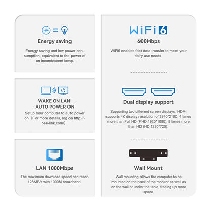 Beelink 12th Gen Intel Alder Lake-N100 Processor (up to 3.40GHz) Wi-11 Pro Mini Computer, MINI-S12 Pro Mini PC, 16GB RAM 500GB SSD Business Mini Desktop PC, HDMI/WiFi 6/BT5.2/WOL/Auto Power On