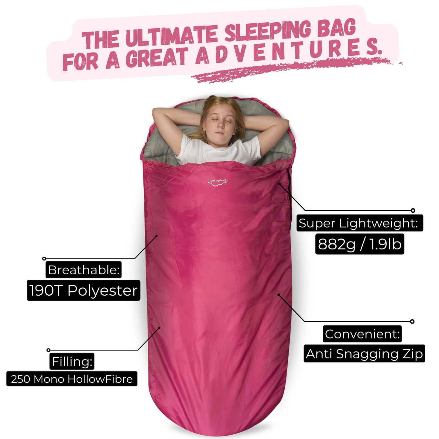 - Kids Sleeping Bag by Highlander | Rectangular Style | Lightweight 882g -