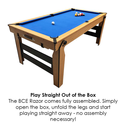 BCE Razor 6ft Rolling, Lay Flat Pool Table